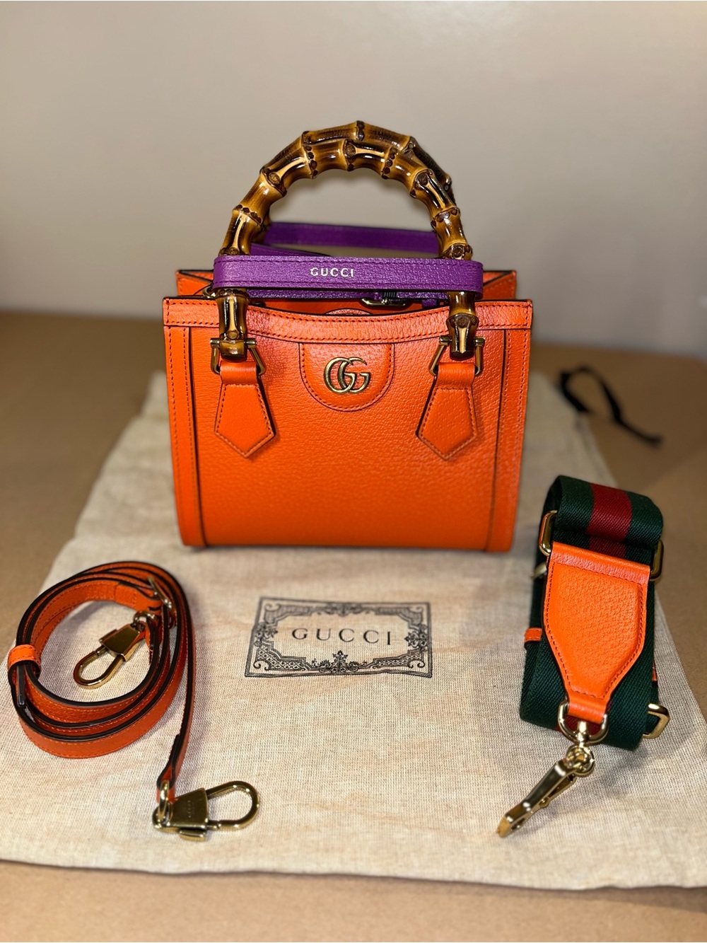 Authentic Gucci Diana Mini Tote Orange $3,300